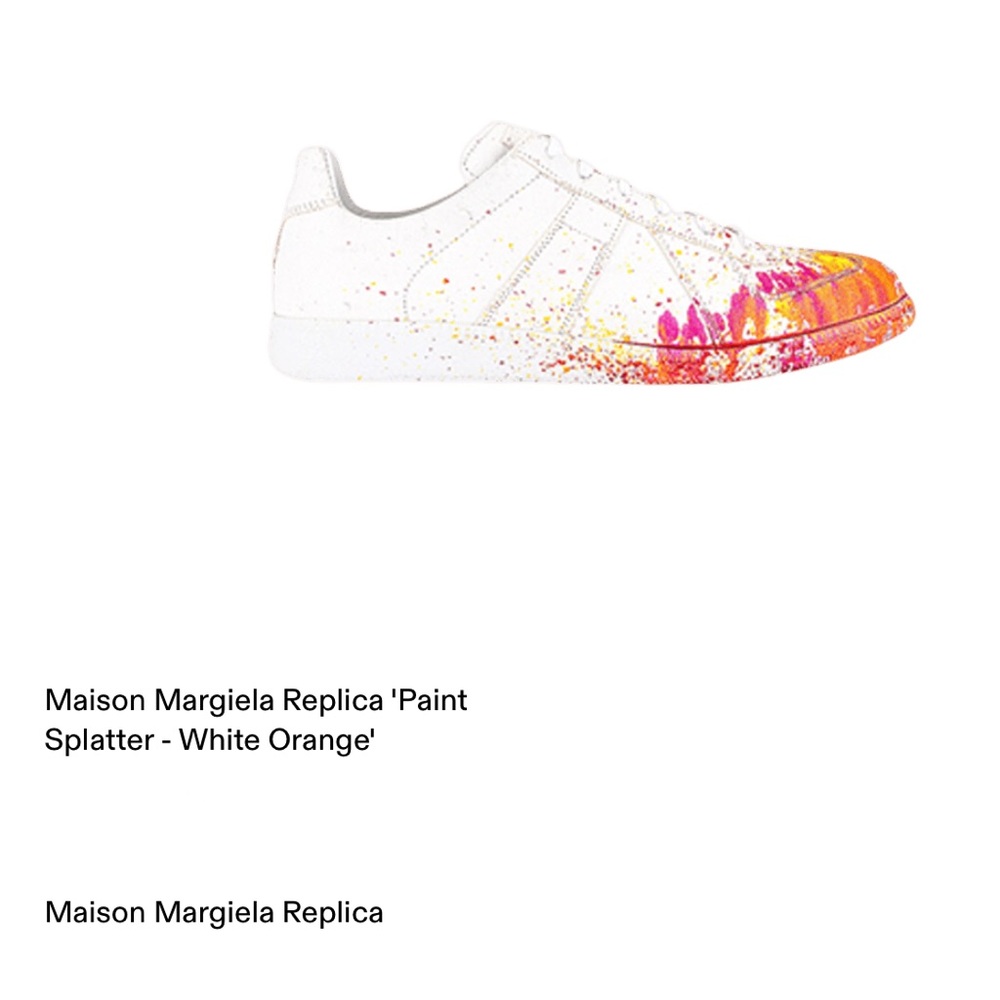 Maison Margiela Replica 'Paint Splatter - White Pink Yellow Orange' Size 39